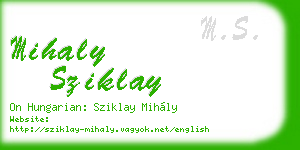 mihaly sziklay business card